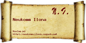 Neukomm Ilona névjegykártya